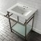 Kingston Brass VPB24187W48 24-Inch Ceramic Console Sink (4-Inch, 3-Hole), White/Brushed Nickel VPB24187W48 - alternate 3